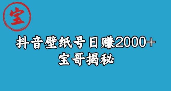 宝哥抖音壁纸号日赚2000+,不需要真人露脸就能操作【揭秘】-汇课新知资源网