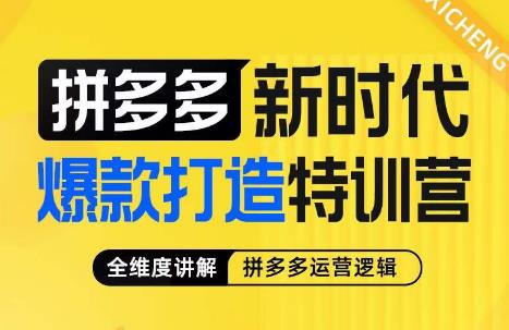 玺承·拼多多新时代爆款打造特训营,全维度讲解拼多多运营逻辑-汇课新知资源网