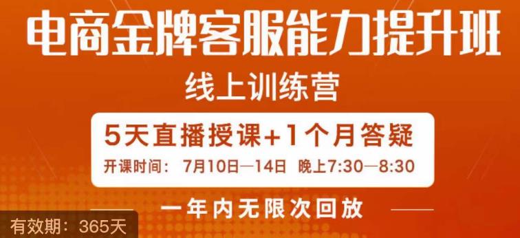 电商金牌客服能力提升班，提升客服能力是你店铺业绩的关键要素-汇课新知资源网