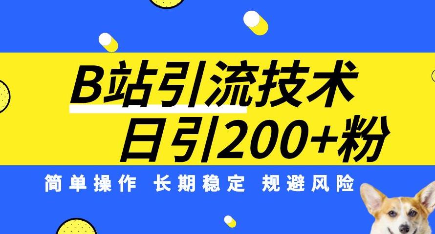 B站引流技术：每天引流200精准粉，简单操作，长期稳定，规避风险-汇课新知资源网