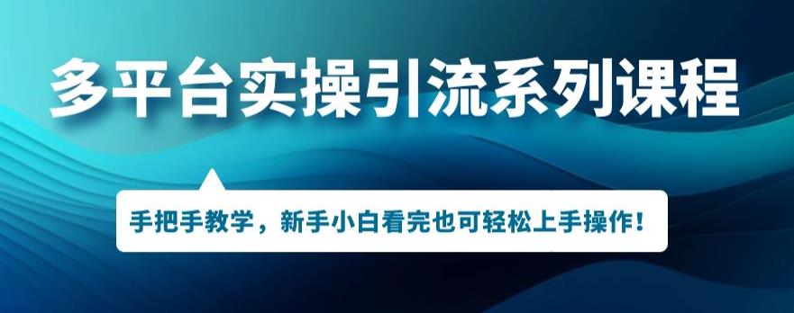 多平台引流实操系列课程，新手小白看完也可轻松上手进行引流操作-汇课新知资源网