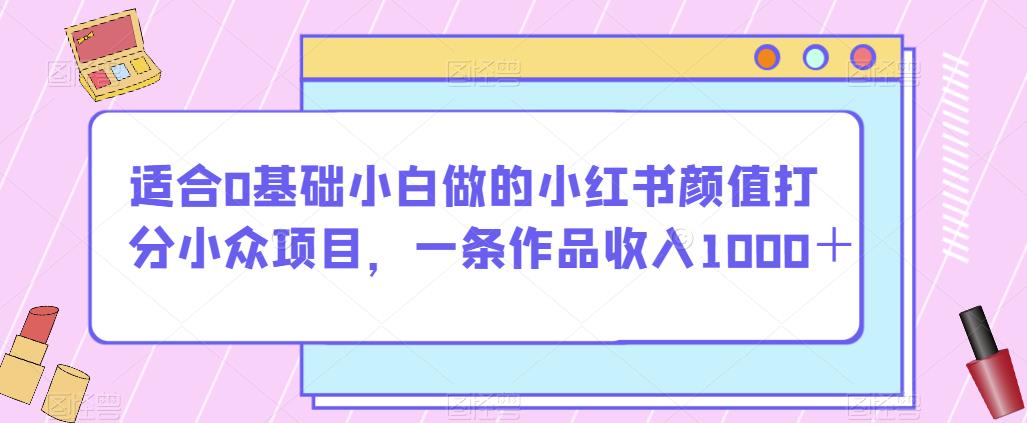 适合0基础小白做的小红书颜值打分小众项目,一条作品收入1000+【揭秘】-汇课新知资源网