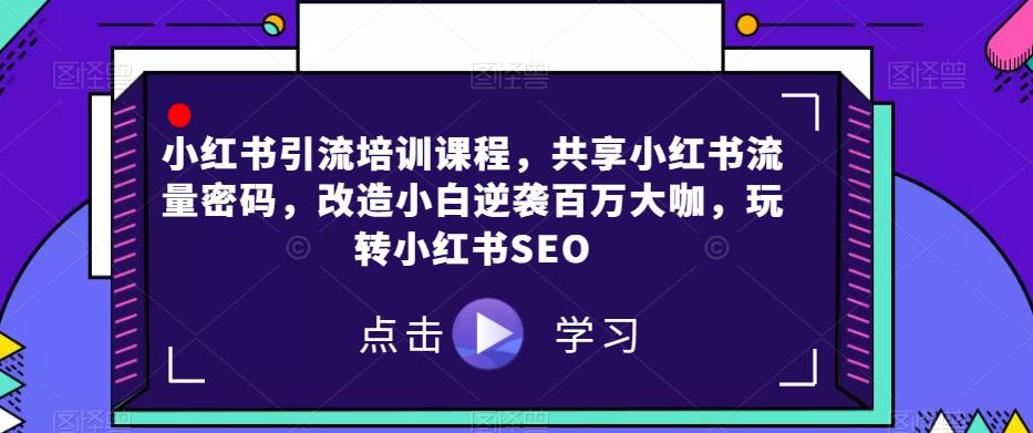 小红书引流培训课程,共享小红书流量密码,改造小白逆袭百万大咖,玩转小红书SEO-汇课新知资源网