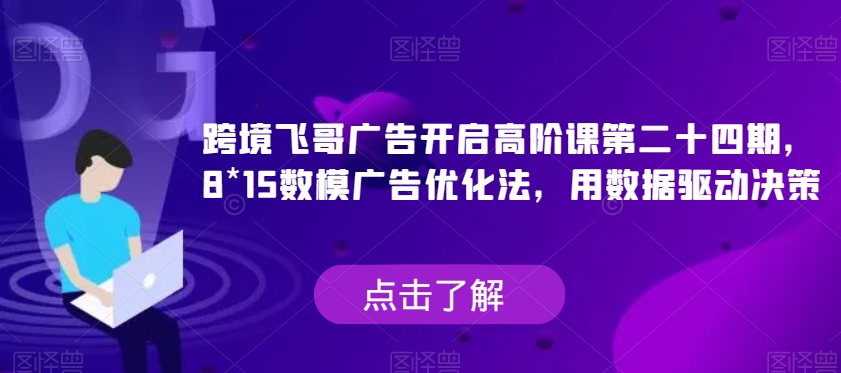 跨境飞哥广告开启高阶课第二十四期,8*15数模广告优化法,用数据驱动决策-汇课新知资源网
