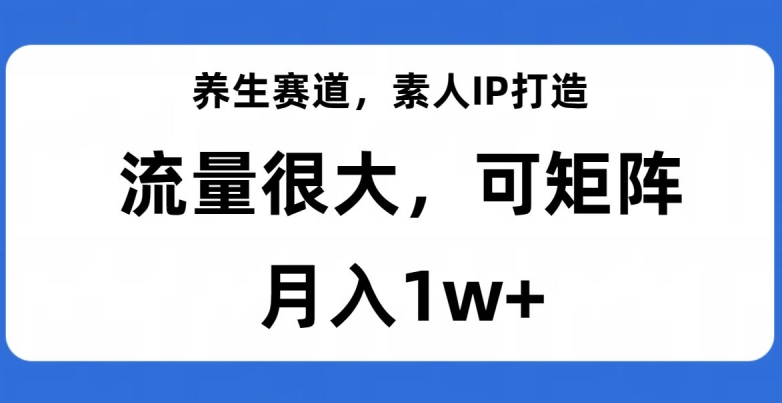 养生赛道，素人IP打造，流量很大，可矩阵，月入1w+【揭秘】-汇课新知资源网