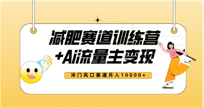 全新减肥赛道AI流量主+训练营变现玩法教程，蓝海冷门赛道小白轻松上手，月入10000+【揭秘】-汇课新知资源网