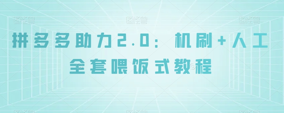 拼多多助力2.0:机刷+人工全套喂饭式教程【揭秘】-汇课新知资源网
