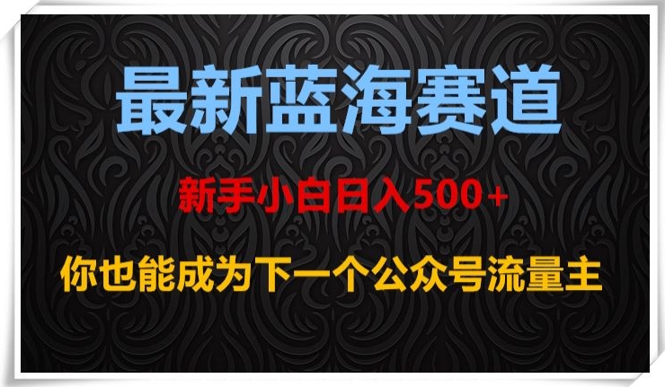 最新蓝海赛道，新手小白日入500+，你也能成为下一个公众号流量主【揭秘】-汇课新知资源网