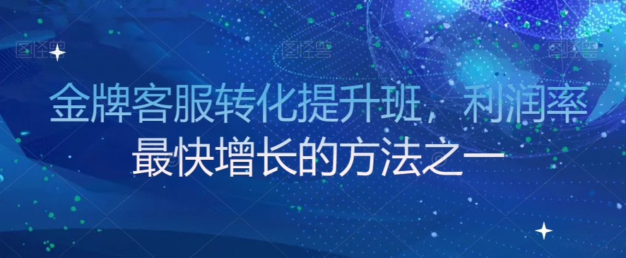金牌客服转化提升班,利润率最快增长的方法之一-汇课新知资源网