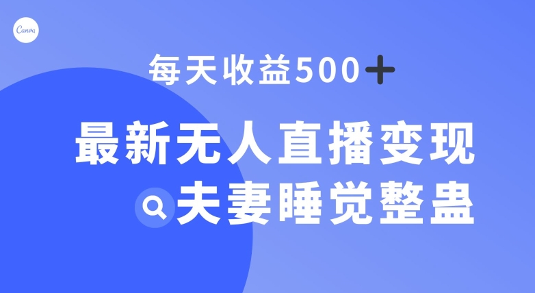最新无人直播变现，夫妻睡觉整蛊，每天躺赚500+【揭秘】-汇课新知资源网
