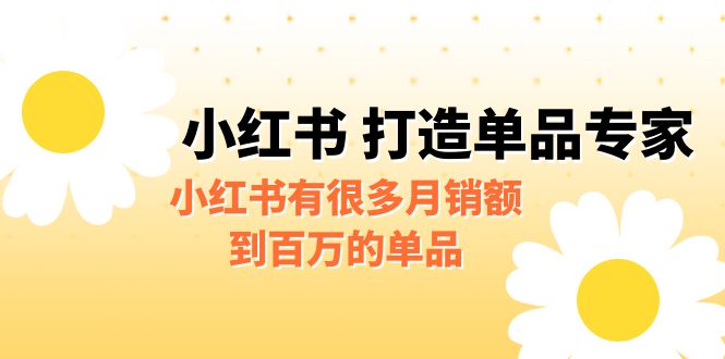 [小红书]某公众号付费文章《小红书 打造单品专家》小红书有很多月销额到百万的单品-汇课新知资源网