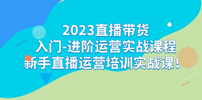 2023直播带货入门-进阶运营实战课程:新手直播运营培训实战课-汇课新知资源网