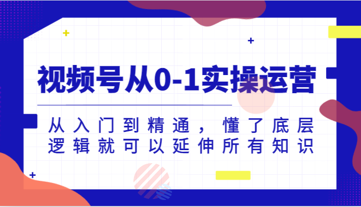 视频号从0-1实操运营,从入门到精通,懂了底层逻辑就可以延伸所有知识-汇课新知资源网