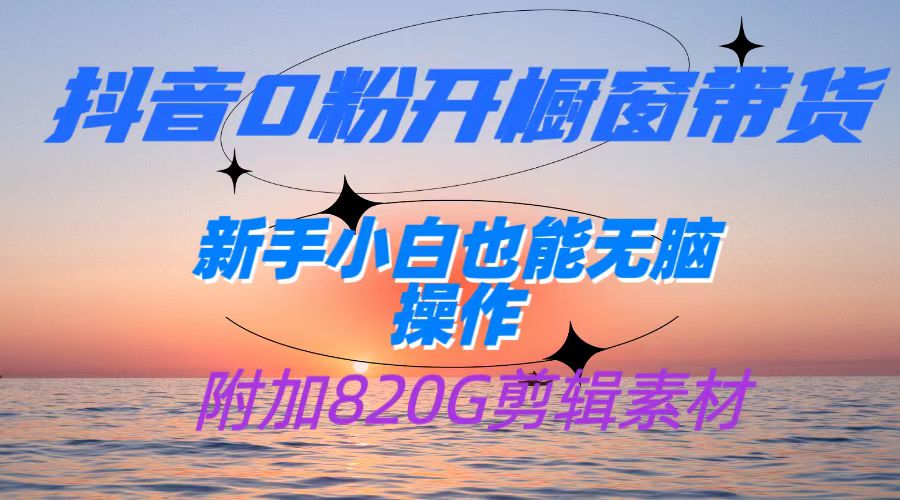 抖音0粉开橱窗带货,日入500+,新手小白也能无脑操作【附加820G剪辑资料】-汇课新知资源网