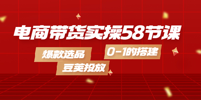 (4024期)电商带货实操58节课,爆款选品,豆荚投放,0-1的搭建-汇课新知资源网