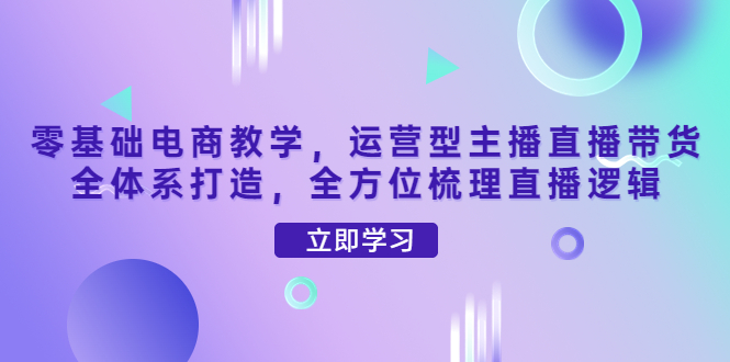 (4095期)零基础电商教学,运营型主播直播带货全体系打造,全方位梳理直播逻辑-汇课新知资源网