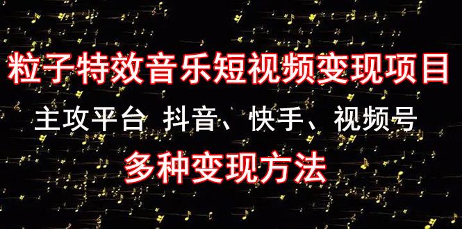(4586期)《粒子特效音乐短视频变现项目》主攻平台 抖音、快手、视频号 多种变现方法-汇课新知资源网