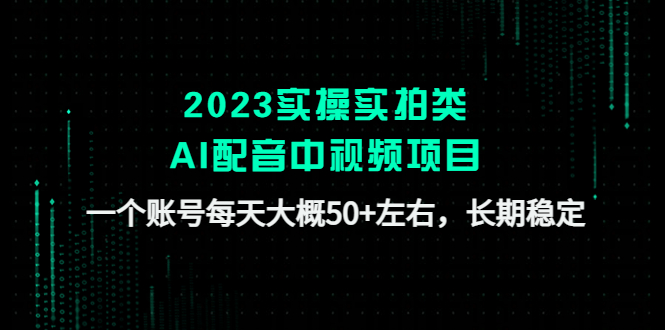 (4674期)2023实操实拍类AI配音中视频项目,一个账号每天大概50+左右,长期稳定-汇课新知资源网