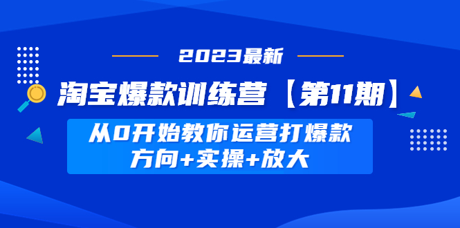 （4784期）淘宝爆款训练营【第11期】 从0开始教你运营打爆款，方向+实操+放大-汇课新知资源网