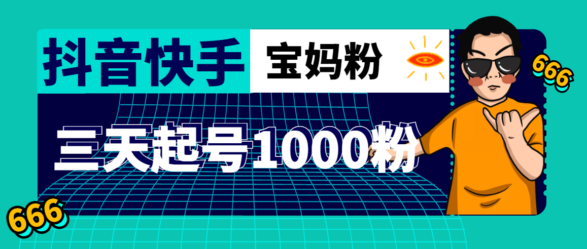 （4818期）抖音快手三天起号涨粉1000宝妈粉丝的核心方法【详细玩法教程】-汇课新知资源网
