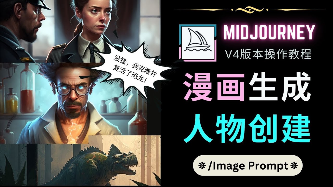 (4899期)Midjourney V4版本操作教程:2个简单参数,完成漫画生成,人物创建-汇课新知资源网