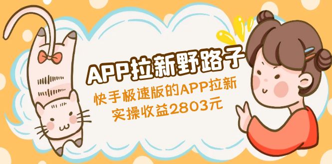 (4946期)APP拉新野路子:快手极速版的APP拉新赚,实操收益2803元-汇课新知资源网