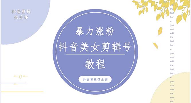 (5109期)抖音快手暴力涨粉美女混剪视频教程 百分百过原创图片教程 附带违规申诉方法-汇课新知资源网