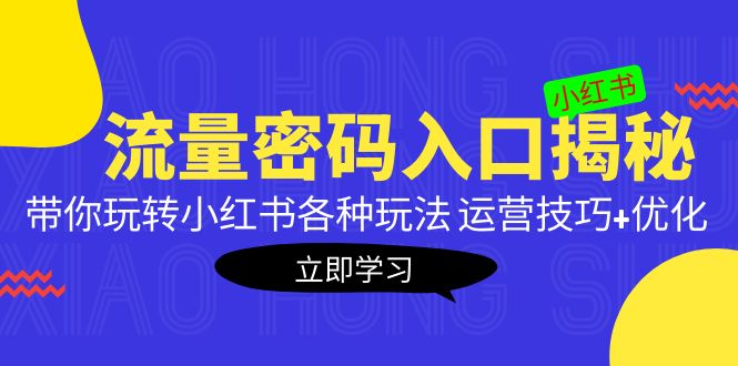 (5179期)小红书流量密码入口揭秘:带你玩转小红书各种玩法 运营技巧+优化!-汇课新知资源网