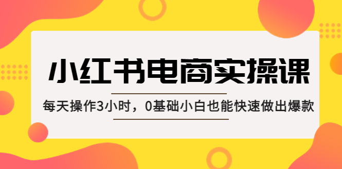 (5190期)小红书·电商实操课:每天操作3小时,0基础小白也能快速做出爆款!-汇课新知资源网