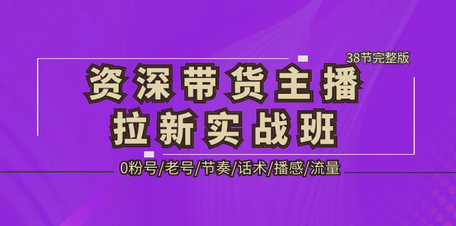 (5191期)资深·带货主播拉新实战班,0粉号/老号/节奏/话术/播感/流量-38节完整版-汇课新知资源网