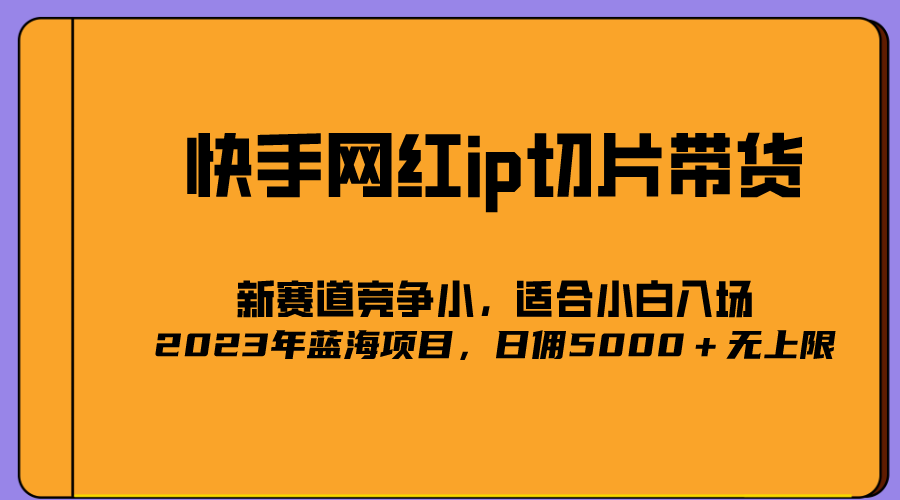 (5346期)2023爆火的快手网红IP切片,号称日佣5000+的蓝海项目,二驴的独家授权-汇课新知资源网