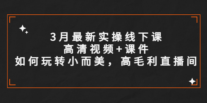 (5597期)3月最新实操线下课高清视频+课件,如何玩转小而美,高毛利直播间-汇课新知资源网