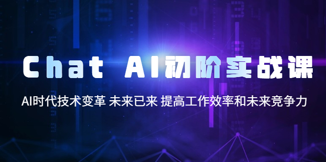 (5610期)Chat AI初阶实战课,AI时代技术变革 未来已来 提高工作效率和未来竞争力-汇课新知资源网