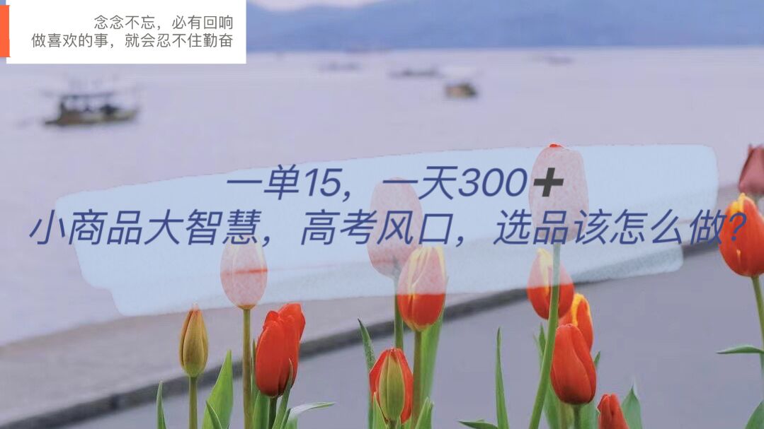 （6077期）一单15，一天300+，小商品大智慧，高考风口，选品该怎么布局-汇课新知资源网