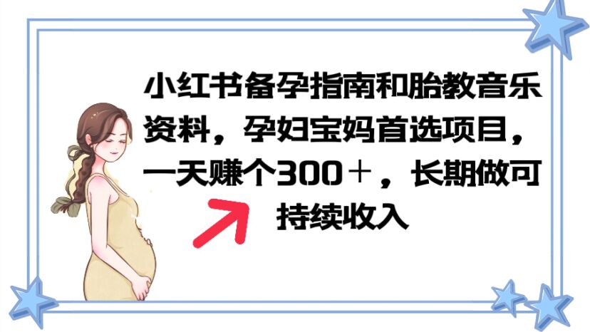 （6114期）小红书备孕指南和胎教音乐资料 孕妇宝妈首选项目 一天赚个300＋长期可做-汇课新知资源网