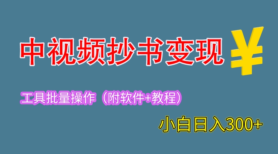（6246期）2023中视频抄书变现（附工具+教程），一天300+，特别适合新手操作的副业-汇课新知资源网