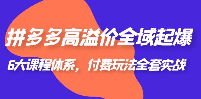 (6297期)拼多多-高溢价 全域 起爆,6大课程体系,付费玩法全套实战!-汇课新知资源网