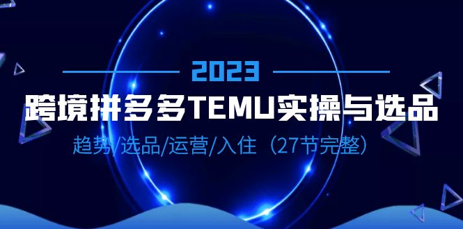 (6550期)2023跨境·拼多多·TEMU实操与选品,趋势·选品·运营·入住(27节完整)-汇课新知资源网