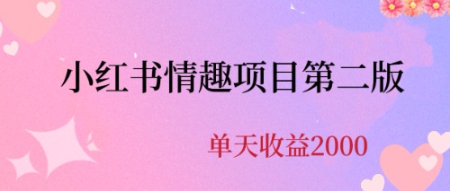 (6648期)最近爆火小红书情趣项目第二版,每天2000+-汇课新知资源网