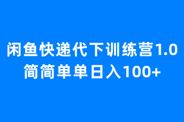 （6653期）闲鱼快递代下训练营1.0，简简单单日入100+-汇课新知资源网