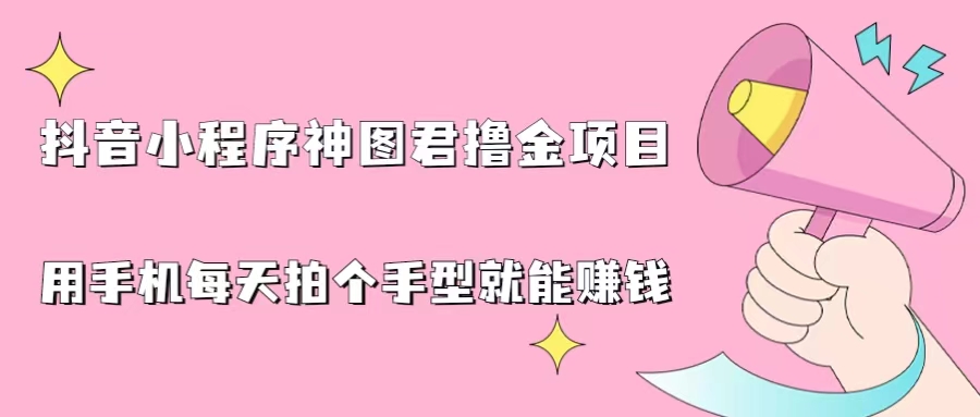 （6733期）抖音小程序神图君撸金项目，用手机每天拍个手型挂载一下小程序就能赚钱-汇课新知资源网