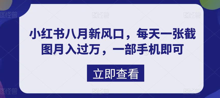 （6851期）八月新风口，小红书虚拟项目一天收入1000+，实战揭秘-汇课新知资源网