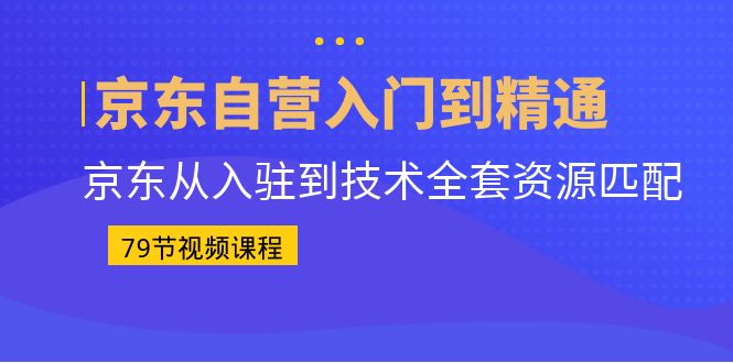 (6901期)京东自营入门到精通:京东从入驻到技术全套资源匹配(79节课)-汇课新知资源网
