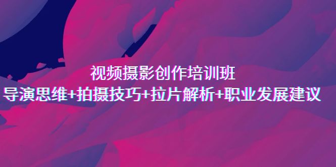 （7018期）视频摄影创作培训班，导演思维+拍摄技巧+拉片解析+职业发展建议-汇课新知资源网