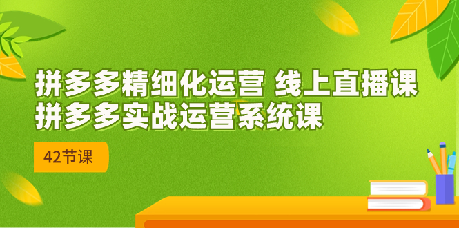 （7151期）2023年8月新课-拼多多精细化运营 线上直播课：拼多多实战运营系统课-42节-汇课新知资源网