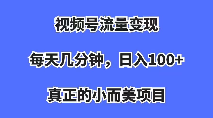 (7212期)视频号流量变现,每天几分钟,收入100+,真正的小而美项目-汇课新知资源网
