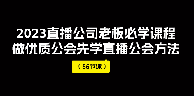 (7738期)2023直播公司老板必学课程,做优质公会先学直播公会方法(55节课)-汇课新知资源网