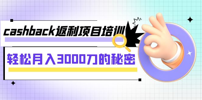 (7765期)cashback返利项目培训:轻松月入3000刀的秘密(8节课)-汇课新知资源网