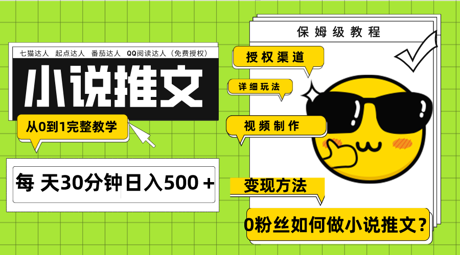 (7912期)Ai小说推文每天20分钟日入500+授权渠道 引流变现 从0到1完整教学(7节课)-汇课新知资源网