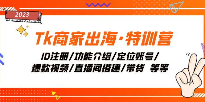 (7974期)Tk商家出海·特训营:ID注册/功能介绍/定位账号/爆款视频/直播间搭建/带货.-汇课新知资源网
